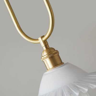 Modern Minimalist Flower Iron Glass 1-Light Semi-Flush Mount Ceiling Light For Hallway