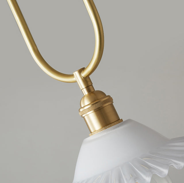 Modern Minimalist Flower Iron Glass 1-Light Semi-Flush Mount Ceiling Light For Hallway
