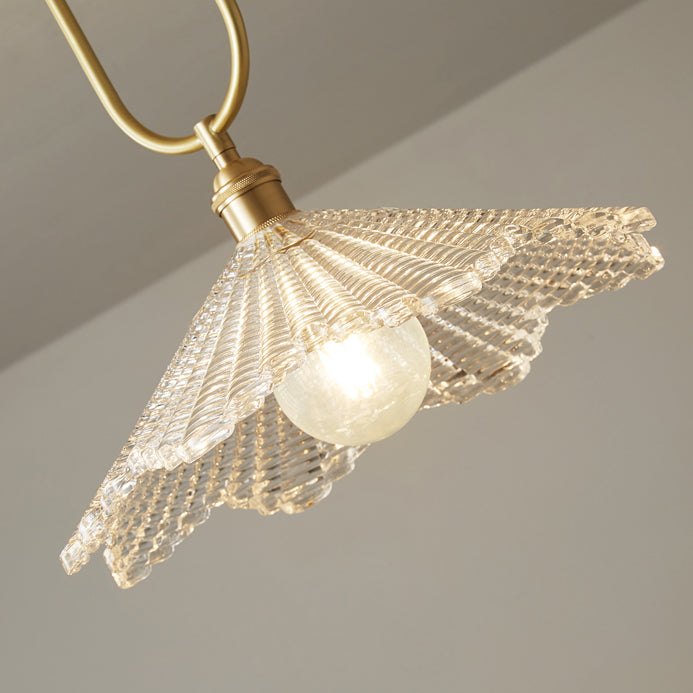 Modern Minimalist Flower Iron Glass 1-Light Semi-Flush Mount Ceiling Light For Hallway