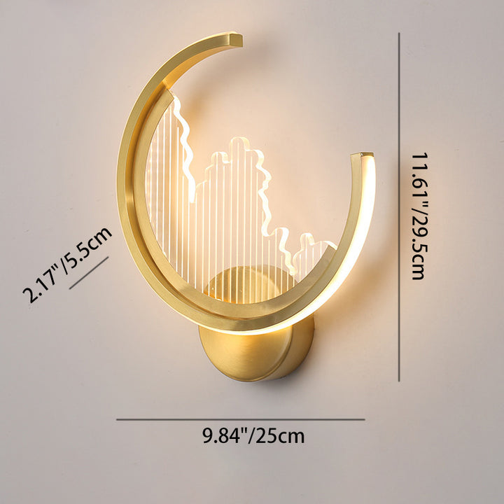 Applique murale LED en acrylique cuivré moderne de luxe pour chambre 