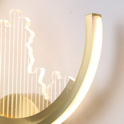 Modern Luxury Circle Copper Acrylic LED Wall Sconce Lamp For Bedroom