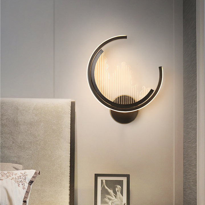 Applique murale LED en acrylique cuivré moderne de luxe pour chambre 