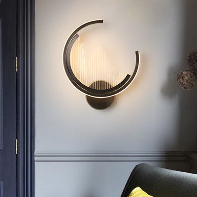 Modern Luxury Circle Copper Acrylic LED Wall Sconce Lamp For Bedroom