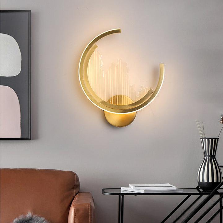 Applique murale LED en acrylique cuivré moderne de luxe pour chambre 