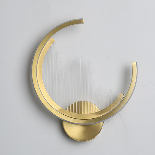 Modern Luxury Circle Copper Acrylic LED Wall Sconce Lamp For Bedroom