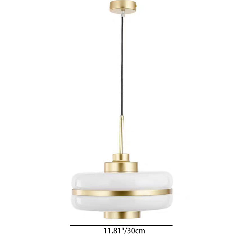 Moderner Übergangs-Zylinder aus Eisen und Glas, 1-flammige Pendelleuchte für das Wohnzimmer 