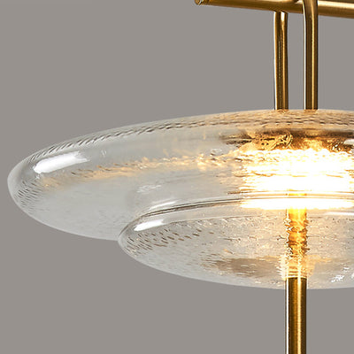 Modern Luxury Flying Saucer Iron Glass 1-Light Pendant Light For Living Room