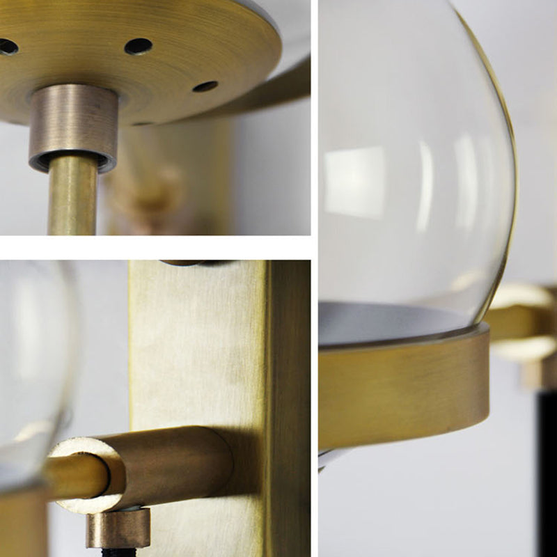 Contemporary Industrial Globe Iron Glass 1-Light Wall Sconce Lamp For Bedroom