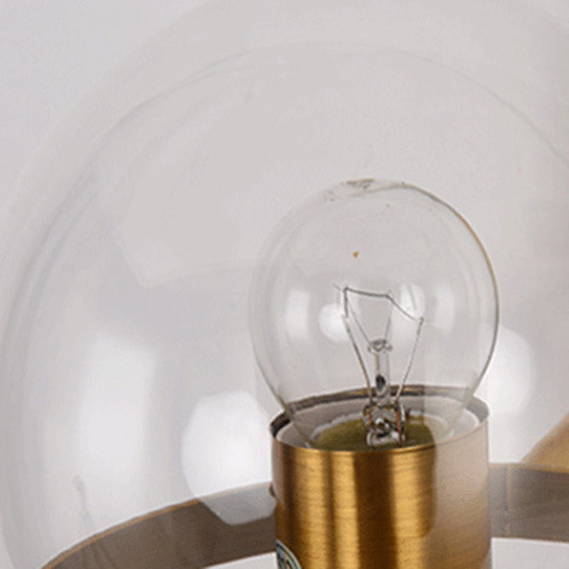 Contemporary Industrial Globe Iron Glass 1-Light Wall Sconce Lamp For Bedroom