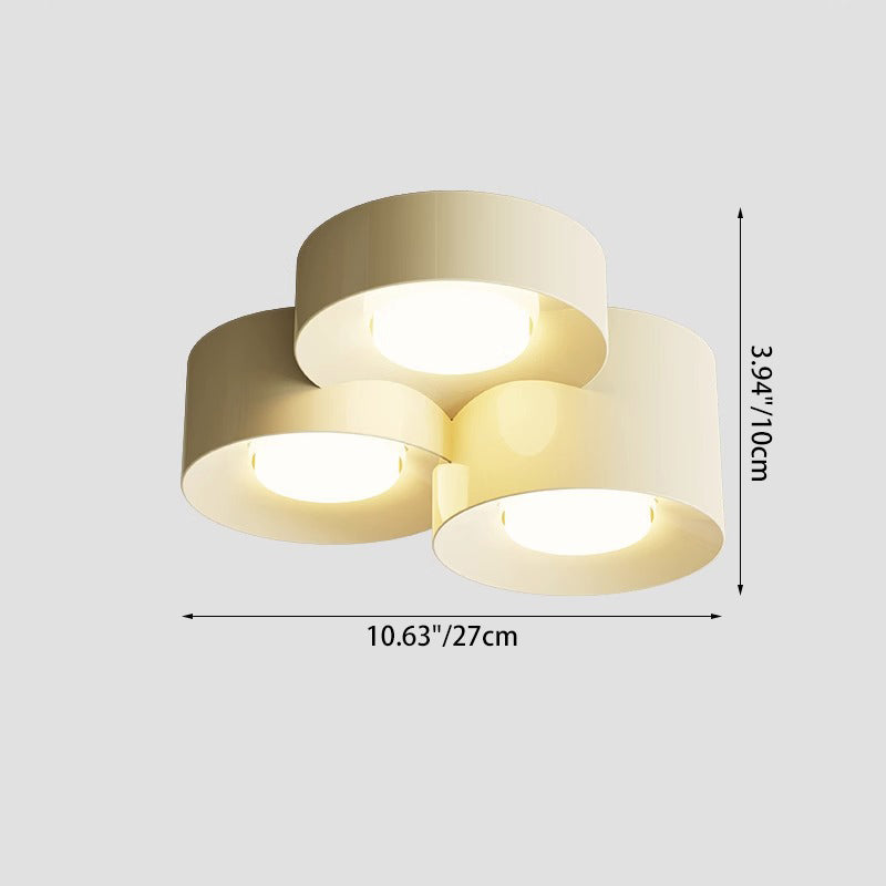 Plafonnier LED en fer acrylique à plusieurs cylindres minimaliste moderne pour chambre 