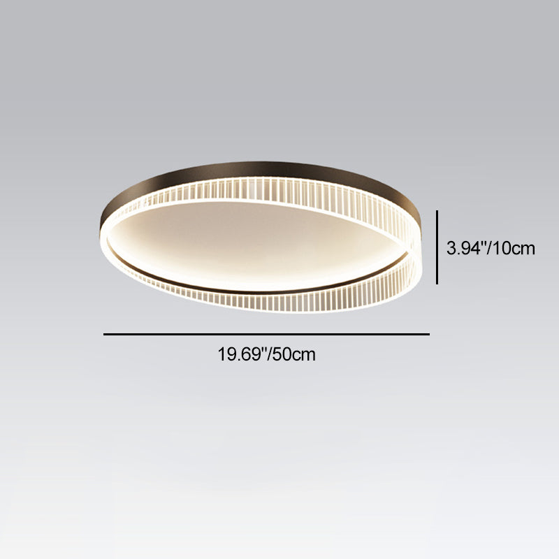 Plafonnier LED moderne de luxe rond en fer et acrylique pour chambre 