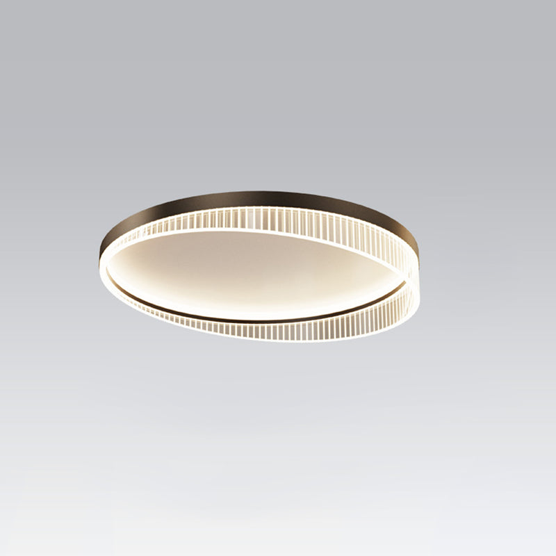 Plafonnier LED moderne de luxe rond en fer et acrylique pour chambre 