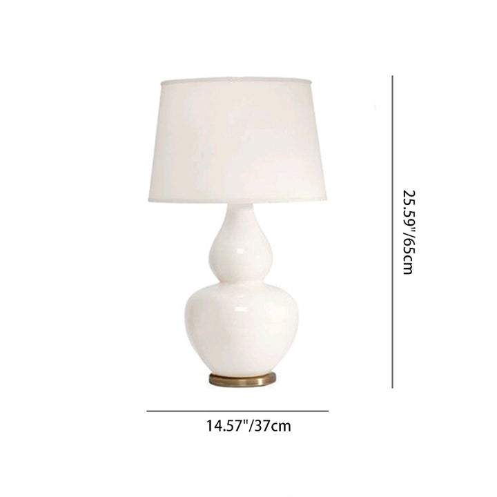 Traditionelle rustikale Kürbis-Keramikstoff 1-Licht Tischlampe für das Schlafzimmer 
