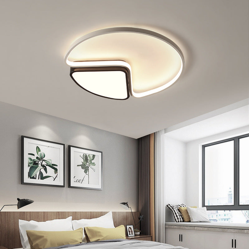 Zeitgenössische kreative runde Eisen-Metall-Acryl-LED-Deckenleuchte für das Schlafzimmer 