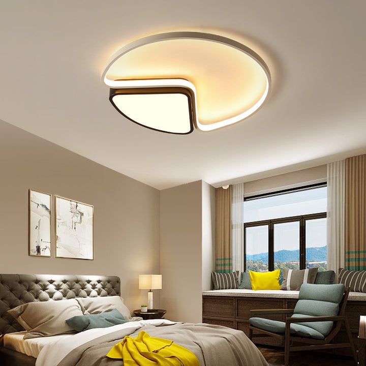 Zeitgenössische kreative runde Eisen-Metall-Acryl-LED-Deckenleuchte für das Schlafzimmer 