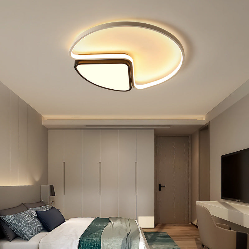 Zeitgenössische kreative runde Eisen-Metall-Acryl-LED-Deckenleuchte für das Schlafzimmer 