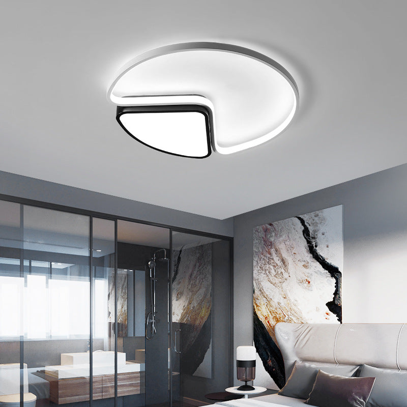 Zeitgenössische kreative runde Eisen-Metall-Acryl-LED-Deckenleuchte für das Schlafzimmer 