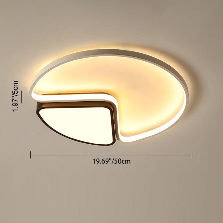 Plafonnier LED contemporain rond en fer métallique acrylique pour chambre à coucher 