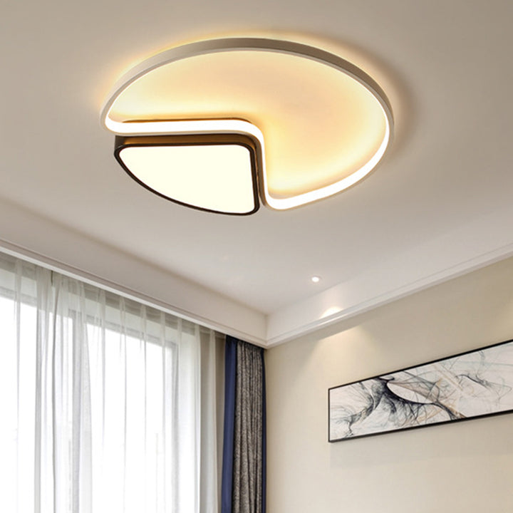 Plafonnier LED contemporain rond en fer métallique acrylique pour chambre à coucher 