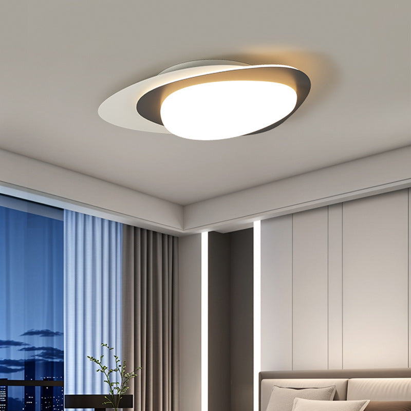 Luz de techo empotrada LED PE de hierro con forma ovalada de guijarro de simplicidad moderna para dormitorio 