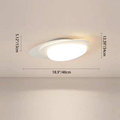 Luz de techo empotrada LED PE de hierro con forma ovalada de guijarro de simplicidad moderna para dormitorio 