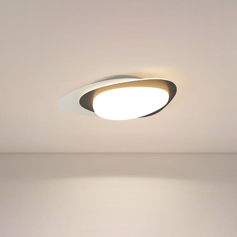 Luz de techo empotrada LED PE de hierro con forma ovalada de guijarro de simplicidad moderna para dormitorio 