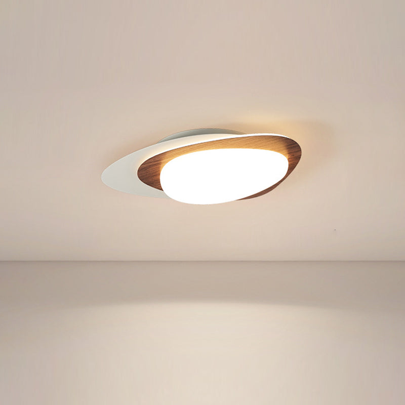 Luz de techo empotrada LED PE de hierro con forma ovalada de guijarro de simplicidad moderna para dormitorio 