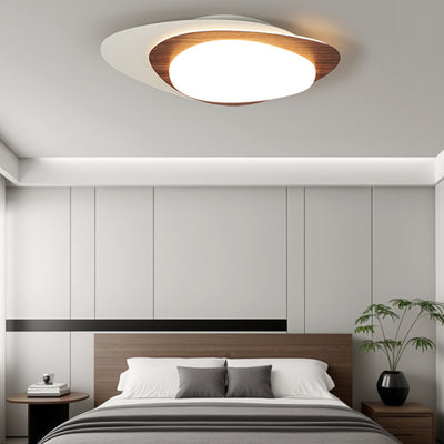 Luz de techo empotrada LED PE de hierro con forma ovalada de guijarro de simplicidad moderna para dormitorio 