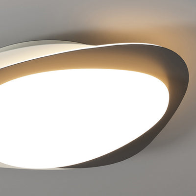 Luz de techo empotrada LED PE de hierro con forma ovalada de guijarro de simplicidad moderna para dormitorio 