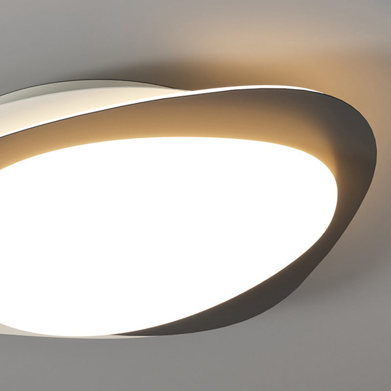 Luz de techo empotrada LED PE de hierro con forma ovalada de guijarro de simplicidad moderna para dormitorio 