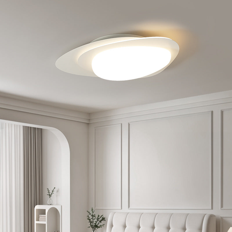 Luz de techo empotrada LED PE de hierro con forma ovalada de guijarro de simplicidad moderna para dormitorio 