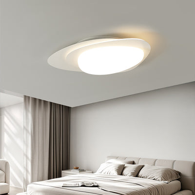 Luz de techo empotrada LED PE de hierro con forma ovalada de guijarro de simplicidad moderna para dormitorio 