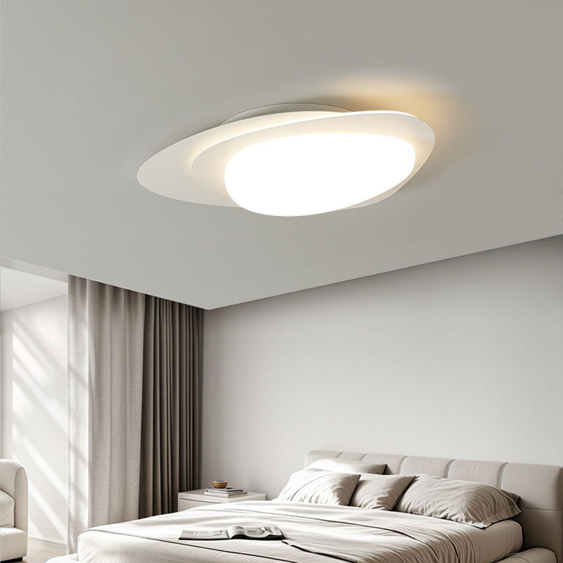 Luz de techo empotrada LED PE de hierro con forma ovalada de guijarro de simplicidad moderna para dormitorio 