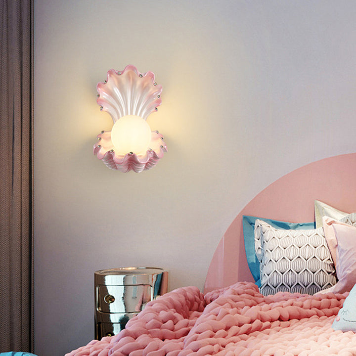 Lampe murale à une lumière en verre résine perle créative contemporaine pour chambre 