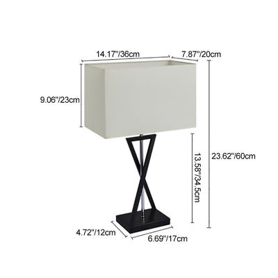 Lampe de table moderne minimaliste cylindre fer lin 1 lumière pour chambre 