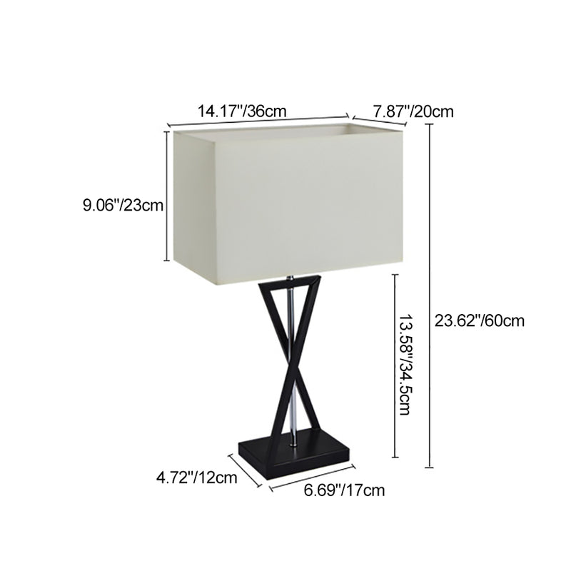 Lampe de table moderne minimaliste cylindre fer lin 1 lumière pour chambre 