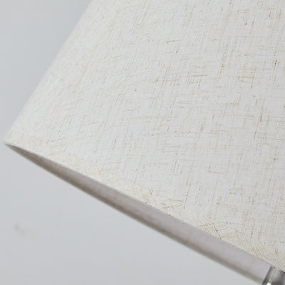 Lampe de table moderne minimaliste cylindre fer lin 1 lumière pour chambre 