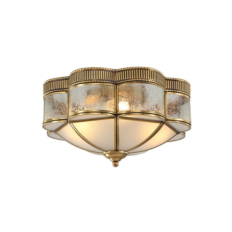 Moderne Shabby Chic Kupfer Glas 3/4 Licht Deckenleuchte für Schlafzimmer 