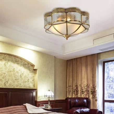 Moderne Shabby Chic Kupfer Glas 3/4 Licht Deckenleuchte für Schlafzimmer 