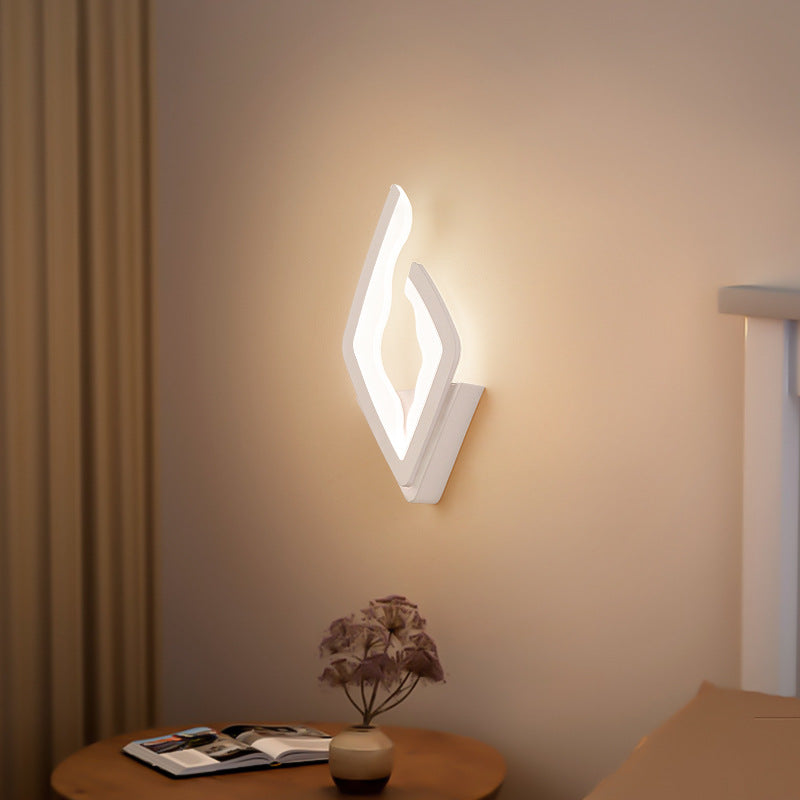 Applique murale LED en acrylique fer diamant de simplicité moderne pour chambre 