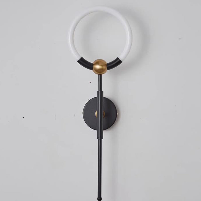 Modern Luxury Circle Iron Acrylic LED Wall Sconce Lamp For Bedroom