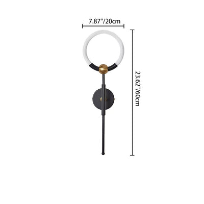 Modern Luxury Circle Iron Acrylic LED Wall Sconce Lamp For Bedroom