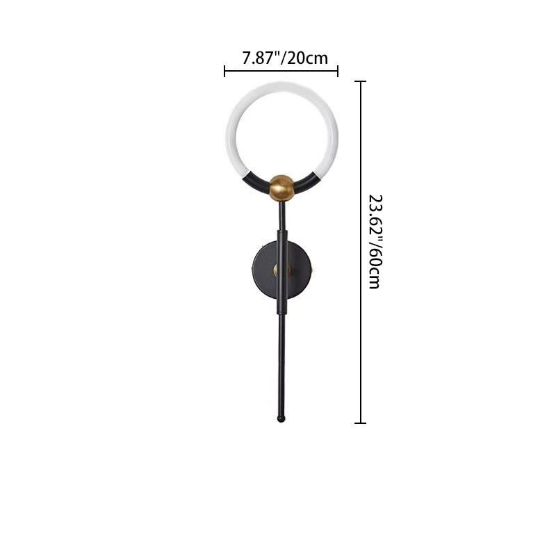 Modern Luxury Circle Iron Acrylic LED Wall Sconce Lamp For Bedroom