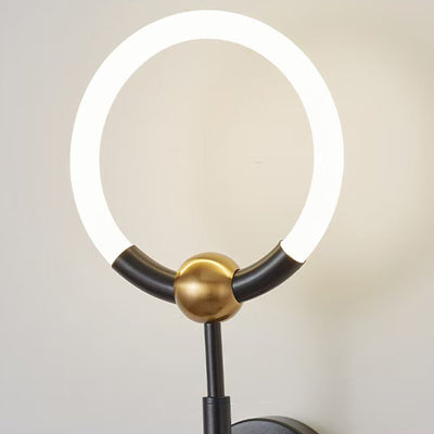 Modern Luxury Circle Iron Acrylic LED Wall Sconce Lamp For Bedroom