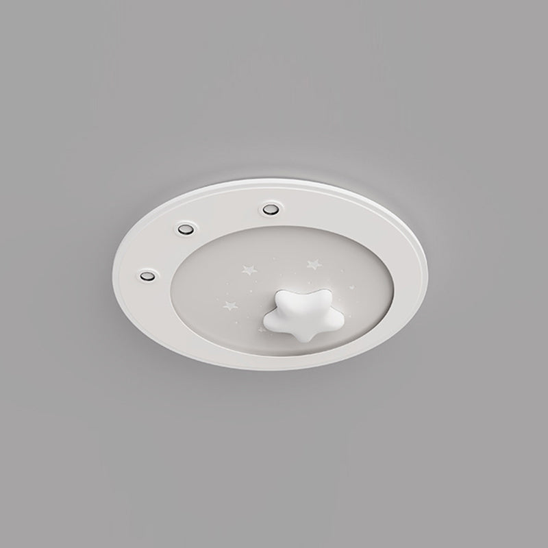 Modern Simplicity Star Round Iron Acrylic PE LED Flush Mount Ceiling Light For Bedroom