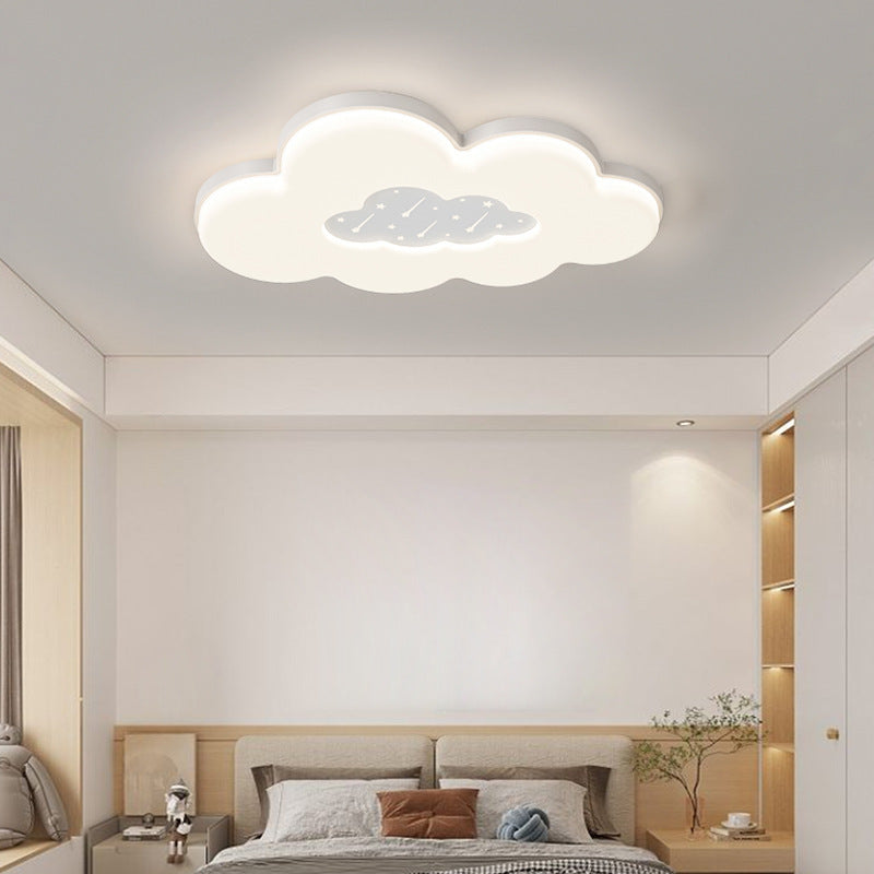 Contemporary Creative Clouds Iron Acrylic LED Flush Mount Ceiling Light For Bedroom