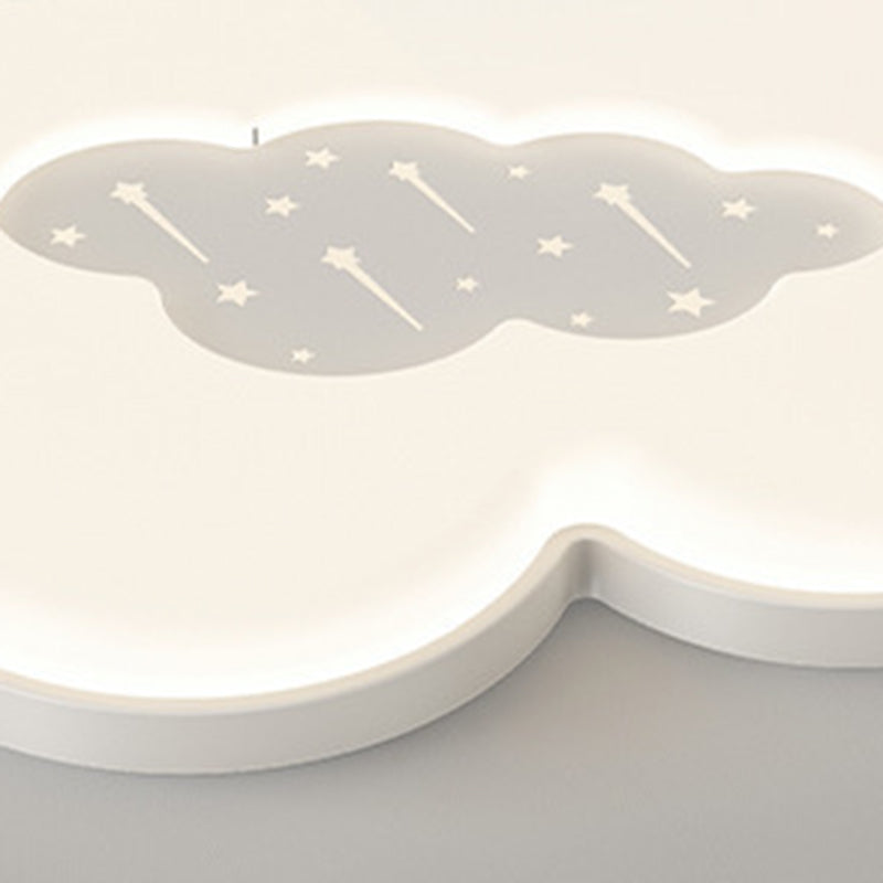 Contemporary Creative Clouds Iron Acrylic LED Flush Mount Ceiling Light For Bedroom
