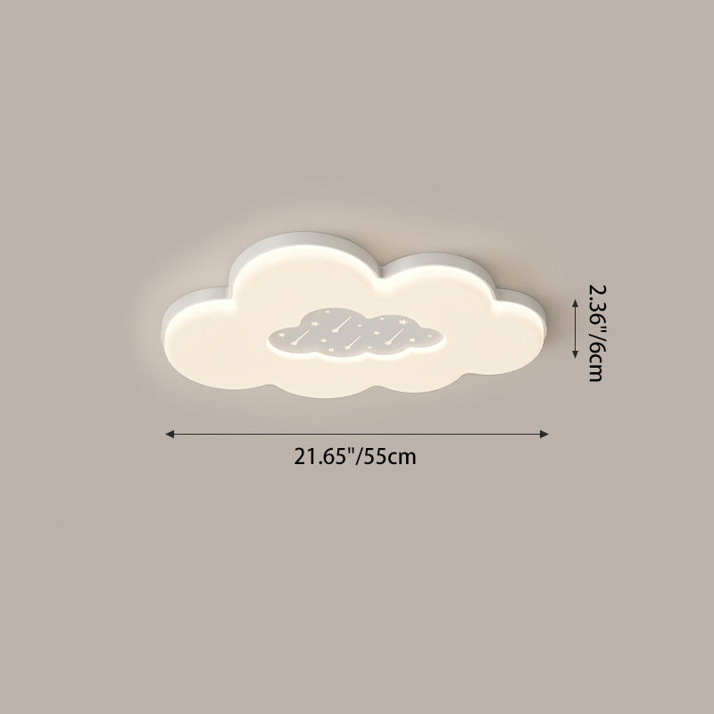 Contemporary Creative Clouds Iron Acrylic LED Flush Mount Ceiling Light For Bedroom