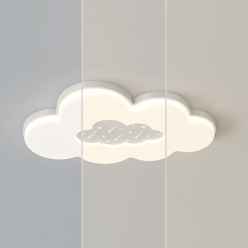 Contemporary Creative Clouds Iron Acrylic LED Flush Mount Ceiling Light For Bedroom