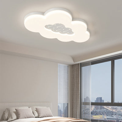 Contemporary Creative Clouds Iron Acrylic LED Flush Mount Ceiling Light For Bedroom